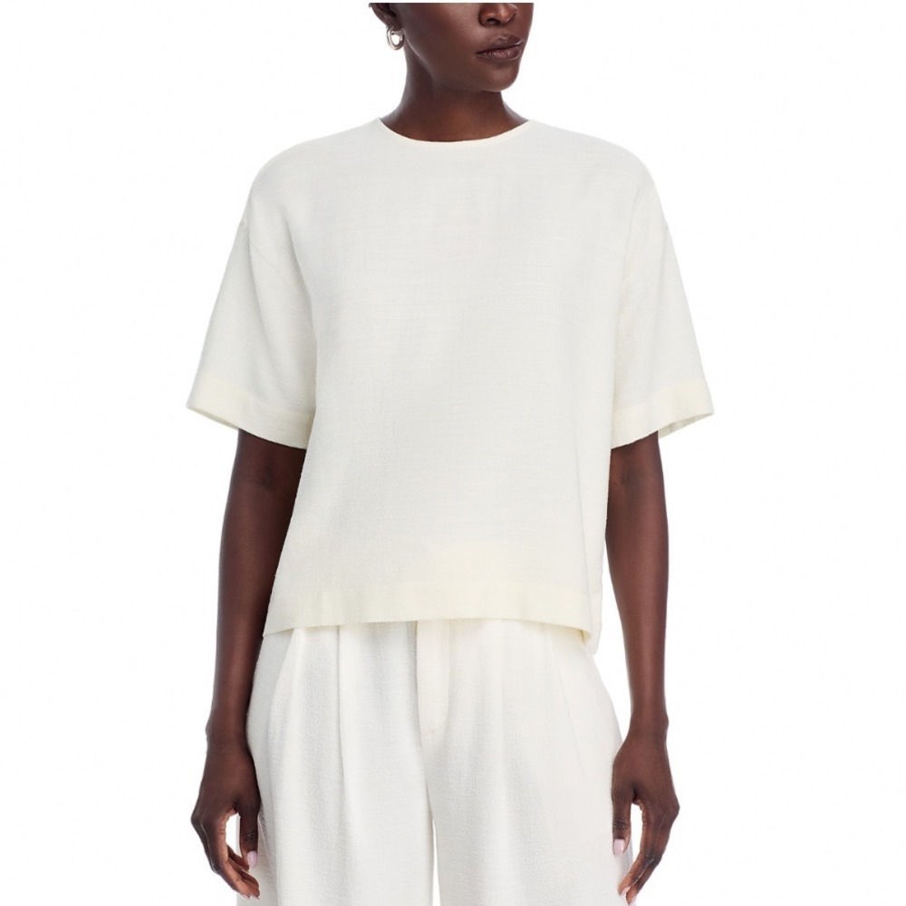 Women's Cream Short-Sleeve Boxy Blouse - Cream